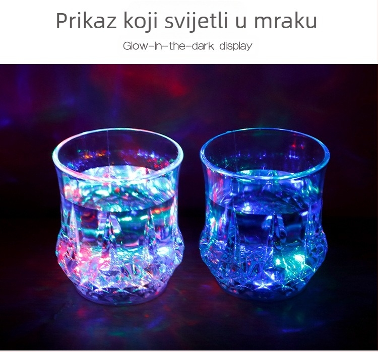 Šalica koja emitira svjetlost, ulijte vodu na jarku indukcijsku hladnu svjetlosnu šalicu za vodu, šarenu šalicu koja emitira svjetlost, LED bljeskalicu, bar za šalice KTV, šalicu za vino