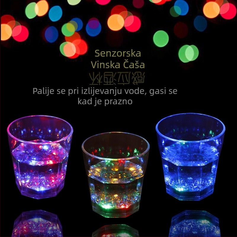 Šalica koja emitira svjetlost, ulijte vodu na jarku indukcijsku hladnu svjetlosnu šalicu za vodu, šarenu šalicu koja emitira svjetlost, LED bljeskalicu, bar za šalice KTV, šalicu za vino