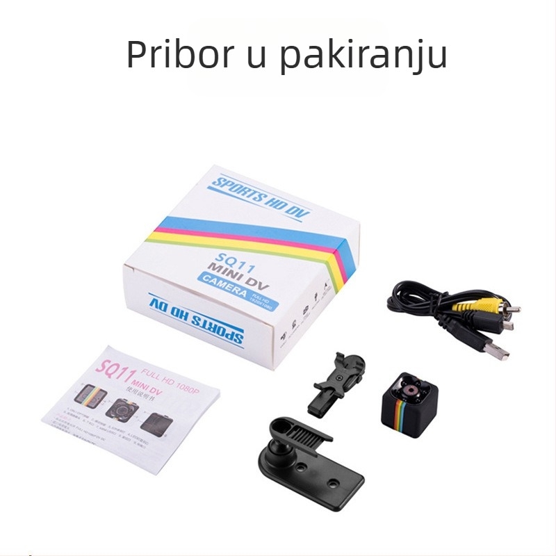 Zrakoplovna kamera HD 1080P infracrvena noćna kamera za sport, kućna SQ11 Dv dječja mala kamera s palcem