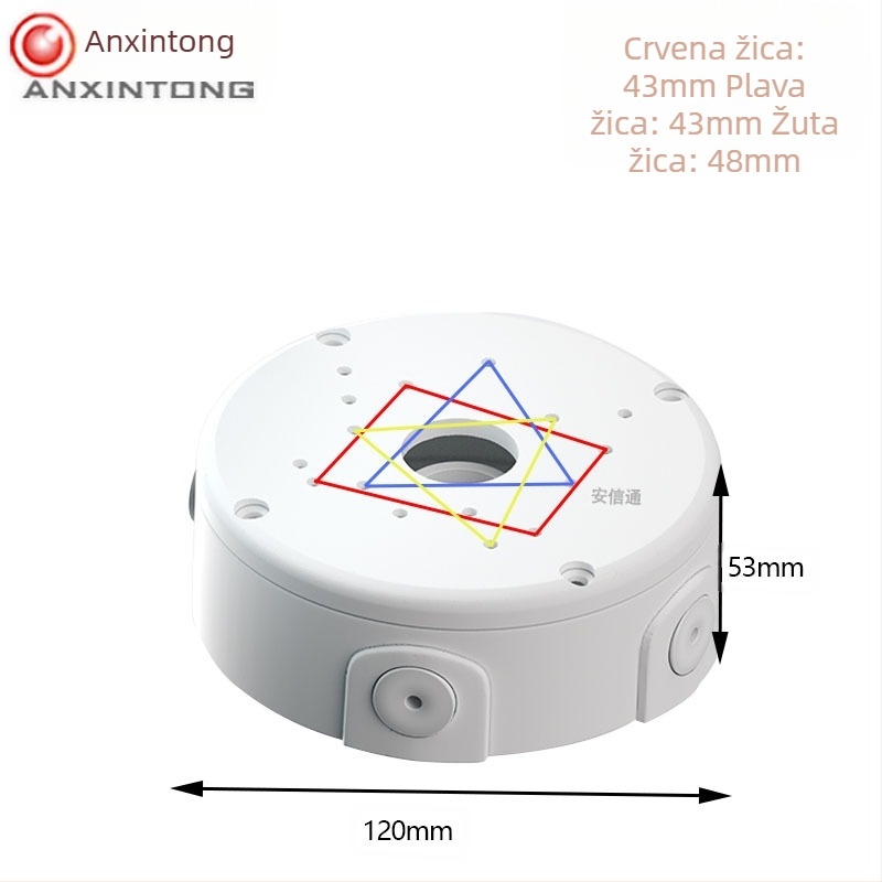 Nosač polukugle za nadzor, plastični stropni nosač polukugle, skriveni nosač za liniju, okrugla polukugla, napajanje, skrivena kutija za liniju
