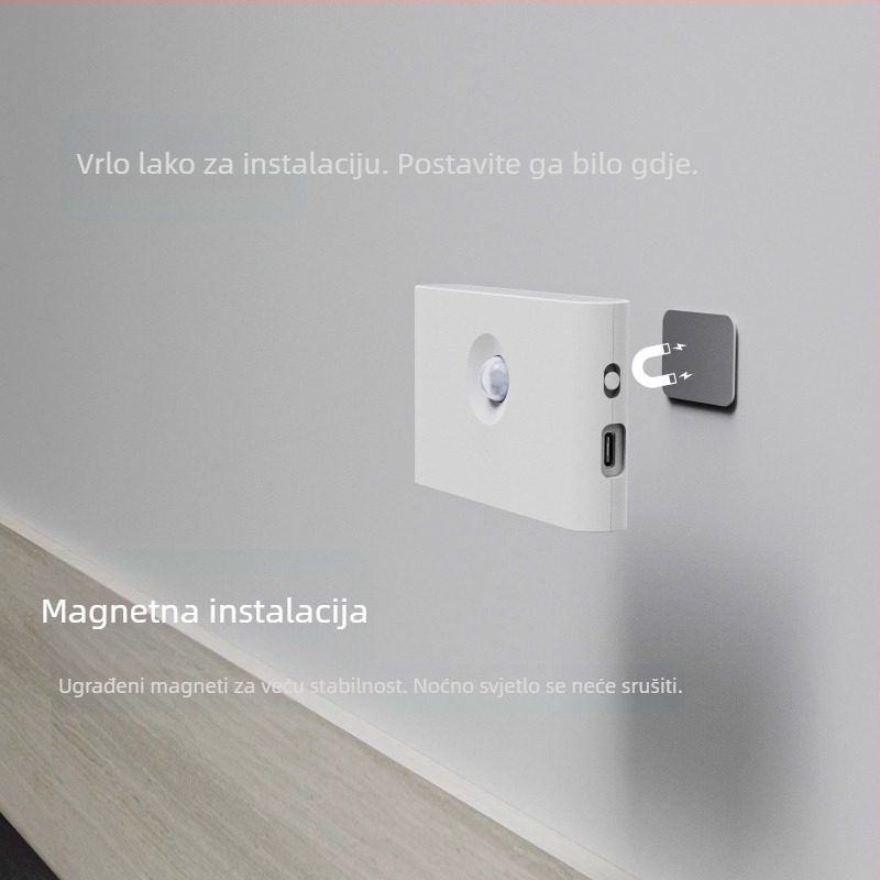 Prekogranična povezanost inteligentne noćne svjetiljke, indukcijske svjetiljke za ljudsko tijelo, spavaće sobe, hodnika, stubišta, automatske kontrole svjetla, magnetske svjetiljke, noćne svjetiljke