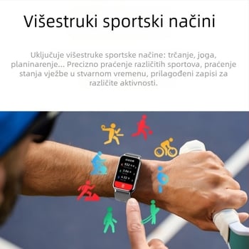 Pametni sat HK72 AMOLED zaslon s otkucajima srca, kisikom u krvi, praćenjem sna, NFC, Bluetooth pozivima, sportskom narukvicom 2025