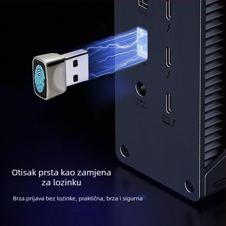 USB uređaj za prijavu s otiskom prsta, bez upravljačkih programa, prepoznavanje otiska prsta s metalnim kućištem, prijenosno računalo, bez uključivanja i rada