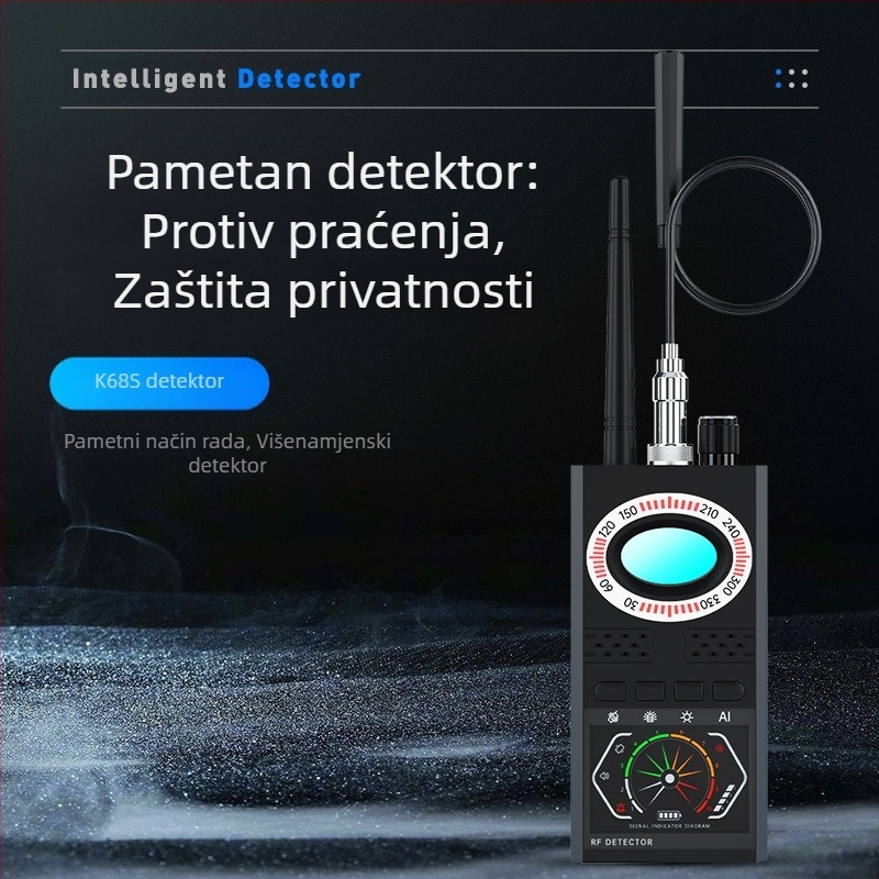 K68S hotelski detektor skrivenih kamera, protiv prisluškivanja i praćenja, detekcija signala automobilske GPS kamere protiv praćenja