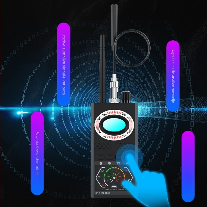 K68S hotelski detektor skrivenih kamera, protiv prisluškivanja i praćenja, detekcija signala automobilske GPS kamere protiv praćenja