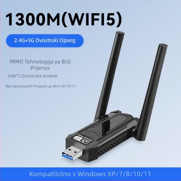 Bežična USB mrežna kartica bez upravljačkih programa, stolno računalo, prijenosni Wi-Fi prijemnik, kućna mreža