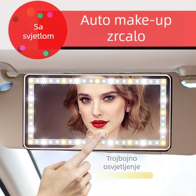LED ogledalo za šminkanje automobila, štitnik za sunce, ogledalo za punjenje, inteligentno svjetlo za automobile, pribor za ljepotu, ogledalo za šminkanje, prekogranična vanjska trgovina