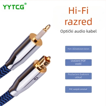 Fever optička audio linija s kvadratnim ustima i okruglim ustima, 3,5 mm SPDIF digitalna signalna linija za player, projektor