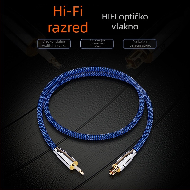 Fever optička audio linija s kvadratnim ustima i okruglim ustima, 3,5 mm SPDIF digitalna signalna linija za player, projektor