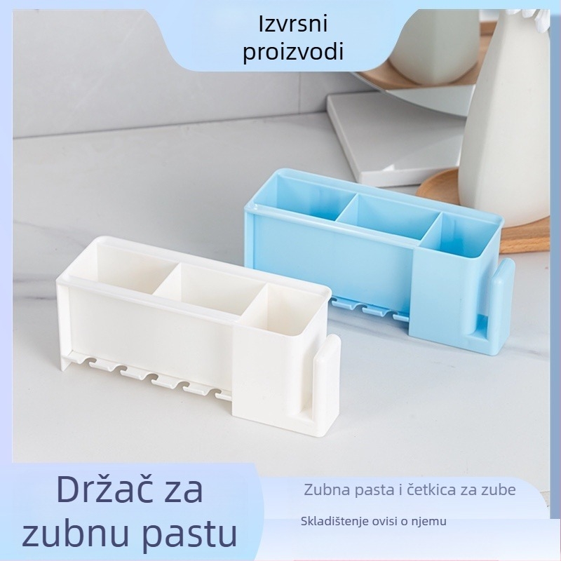 [Bros-Border Dropshipping] Kreativni stalak za pohranu četkica za zube bez bušenja, automatski stalak za tekućinu za ispiranje usta i pranje, automatski cjediljka za pastu za zube