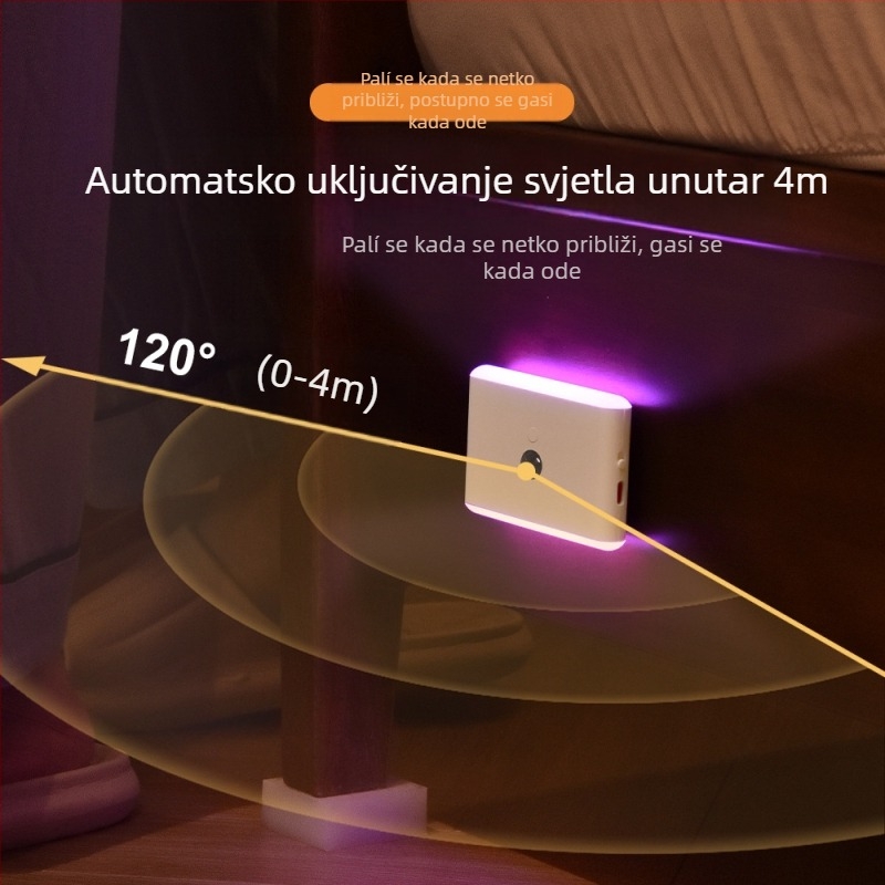 Nova RGB indukcijska lampa indukcijska lampa za ljudsko tijelo inteligentno punjenje infracrvenog magnetskog LED noćnog svjetla u boji, svjetlo za stopala