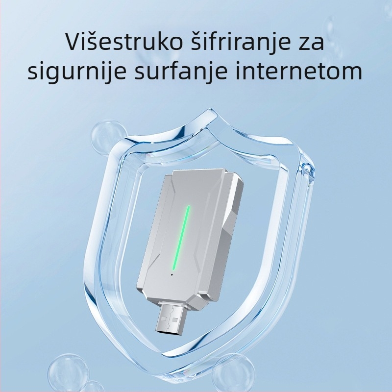 Bežična mrežna kartica Bluetooth BT5.4 WiFi6 bez pogona AX600 Bluetooth WiFi 2-u-1 USB WiFi prijemnik