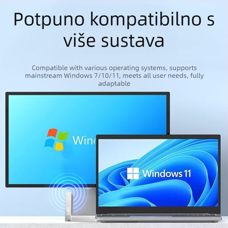 Bežična mrežna kartica Bluetooth BT5.4 WiFi6 bez pogona AX600 Bluetooth WiFi 2-u-1 USB WiFi prijemnik