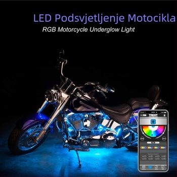 Prekogranično vruće prodavano svjetlo za atmosferu motocikla RGB Fantasy svjetlosna traka s aplikacijom Bluetooth upravljanje svjetlom za atmosferu motocikla