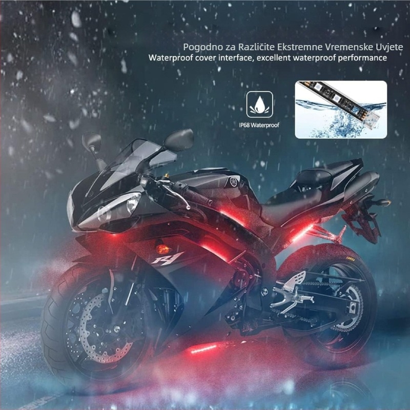 Prekogranično vruće prodavano svjetlo za atmosferu motocikla RGB Fantasy svjetlosna traka s aplikacijom Bluetooth upravljanje svjetlom za atmosferu motocikla