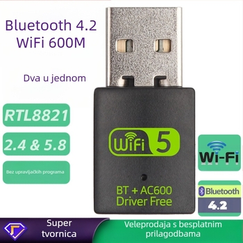 600m dvofrekventna Bluetooth bežična mrežna kartica bez pogona RTL8821CU Bluetooth WiFi2 u jednoj bežičnoj mrežnoj kartici bez pogona