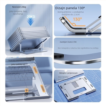 Green Giant (Llano) aluminijski stalak za prijenosno računalo, stalak za tablet, vertikalni podizni radijator, podižući stalak