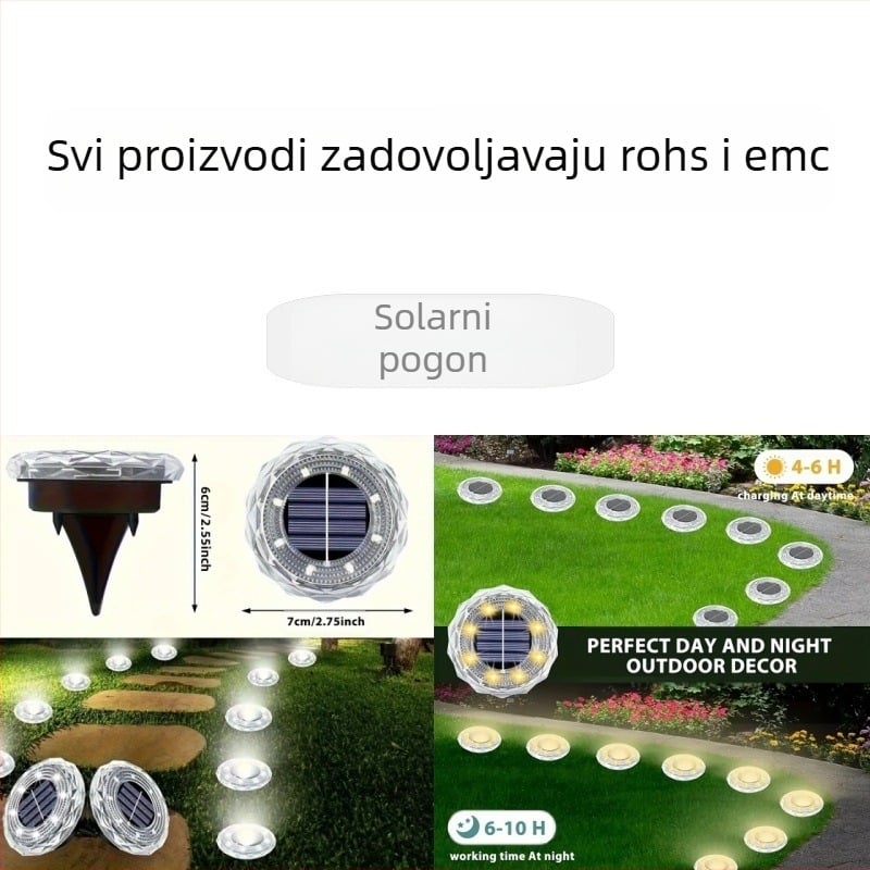 Solarna ukopana svjetla Vanjska vrtna svjetla Dvorište Malo dvorište Vodootporna podna solarna vrtna svjetla