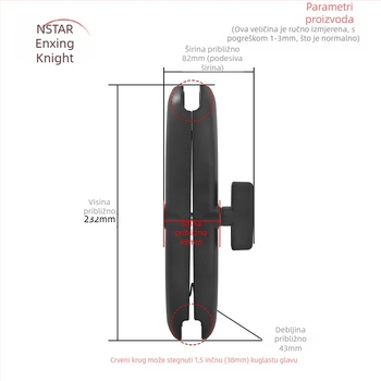 Prekogranična opskrba 1,5-inčnim nosačem za tablet računalo, poljoprivrednim strojevima, opremom za pohranu, klipnjačom od 23 cm