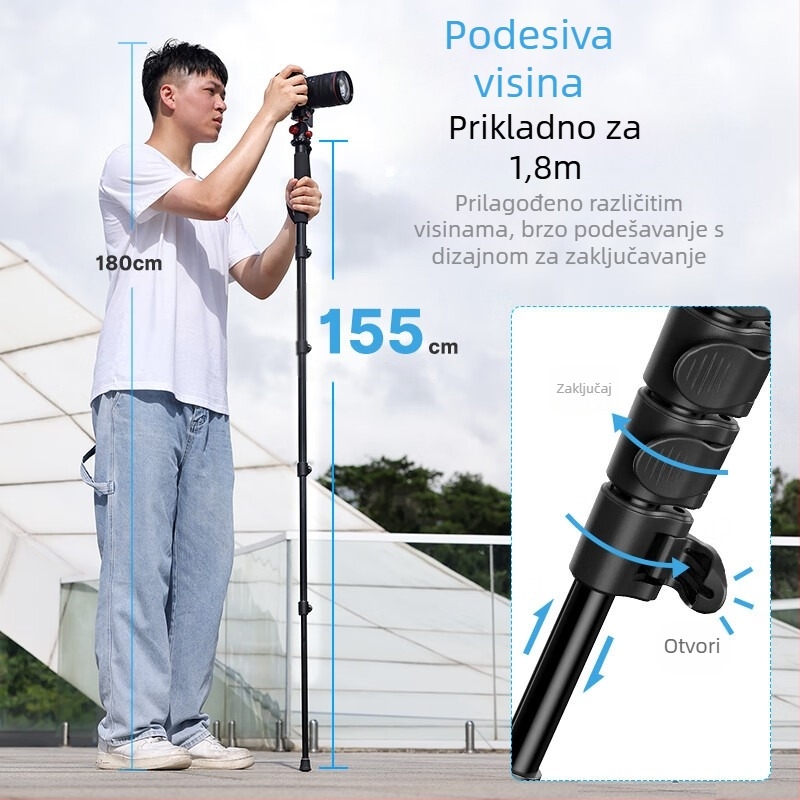 Ukrainezi Excellent Basket TB12 1,5 m okidački monopod (bez panoramiranja/nagiba) za fotografiranje, aluminij