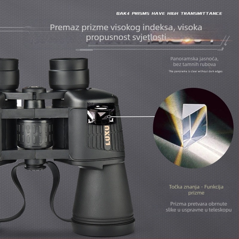 LUXUN teleskop HD s ED lećama visoke snage i noćnim vidom, dvogled za djecu i odrasle, profesionalni vanjski koncertni objektiv