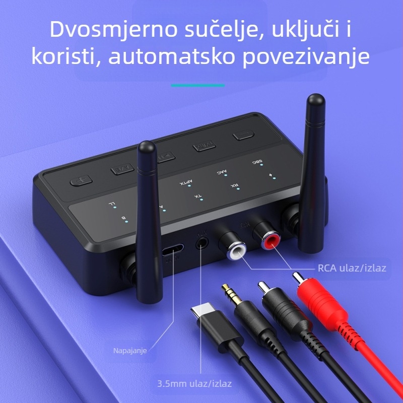 Aptx Novi 3,5 mm Bluetooth audio adapter RCA Bluetooth prijemnik Bluetooth odašiljač Jedan na dva