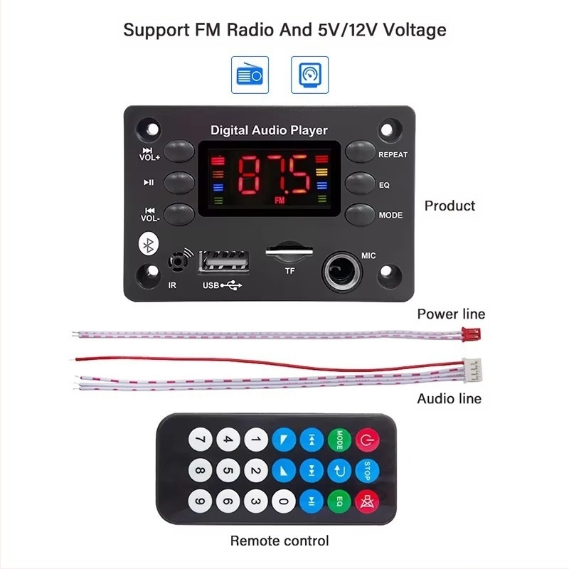 Bluetooth MP3 dekoder ploča hands-free automobilski WMA audio mikrofon radio MP3 glazbeni player zvučnik
