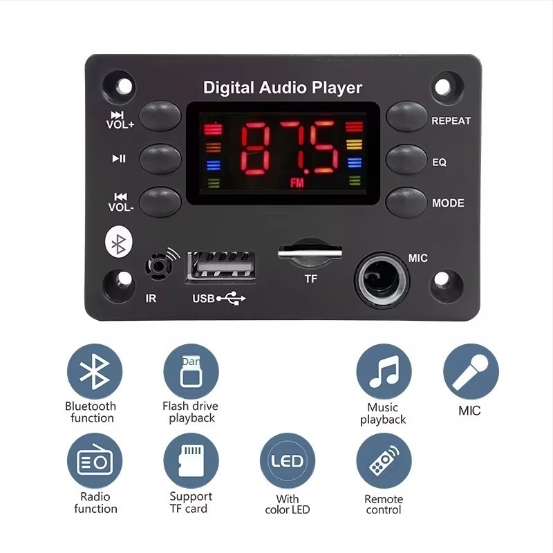 Bluetooth MP3 dekoder ploča hands-free automobilski WMA audio mikrofon radio MP3 glazbeni player zvučnik