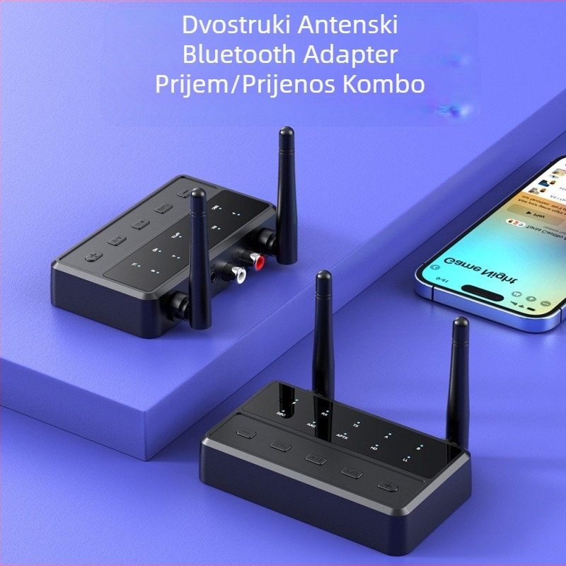 Novi 5.3 Bluetooth audio adapter s kvalitetom zvuka bez gubitaka, Aptx Bluetooth glazbeni prijemnik i odašiljač, jedan za dva