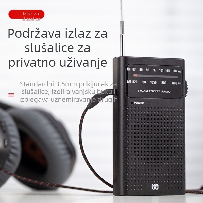 Prijenosni radio W-908, visokokvalitetni radio s punim opsegom FM/AM, šiljastim džepnim radiom za starije osobe