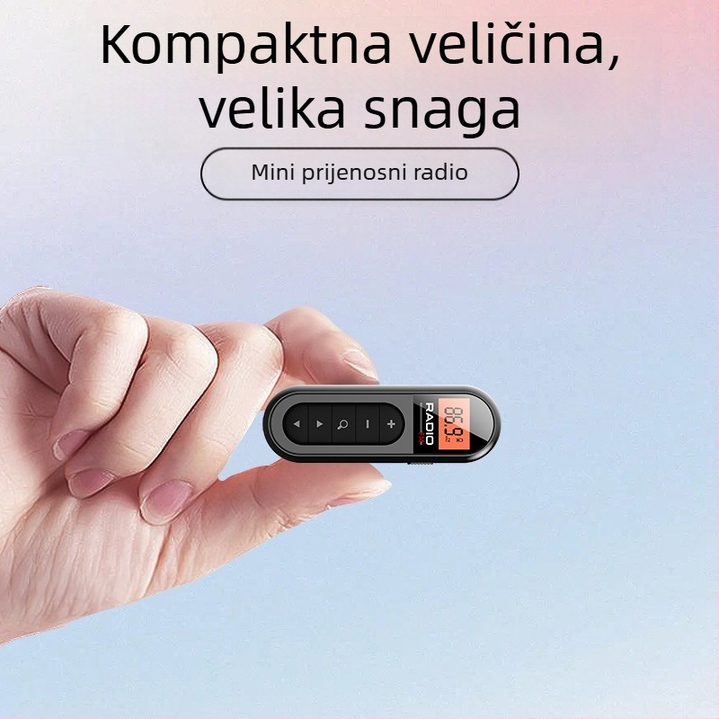 2025 Novi proizvod FM radio mini s kopčom punjivi vodič za konferencije konjskih utrka sportova prijenosni lavalier tip