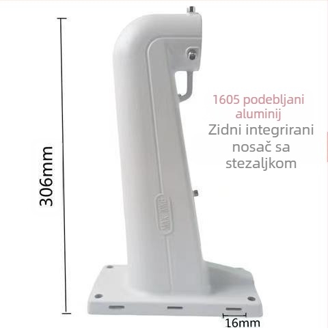 Univerzalni nosač za montažu na zid od aluminijske legure za stroj za nadzor kuglica za podizanje 1605, zidni nosač s dvostrukom namjenom