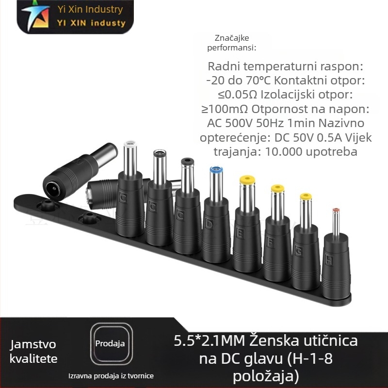 Osigurajte prilagođeni tvornički DC5.5*2.1Mm ženski adapter za prijenosno računalo, višenamjenski DC adapter