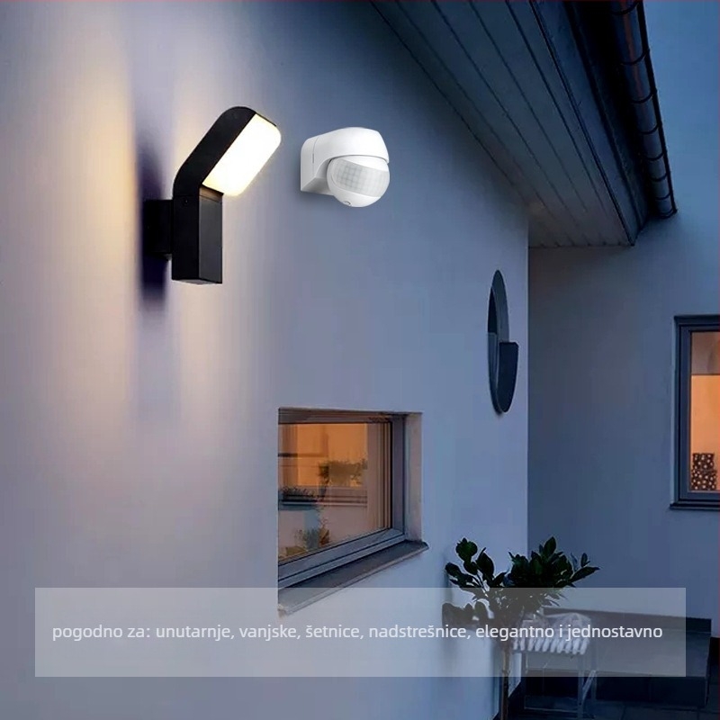 Infracrveni senzor za ljudsko tijelo, daljinski upravljač, zidni tip, vodootporni vanjski indukcijski prekidač, LED indukcijski detektor svjetla, PIR