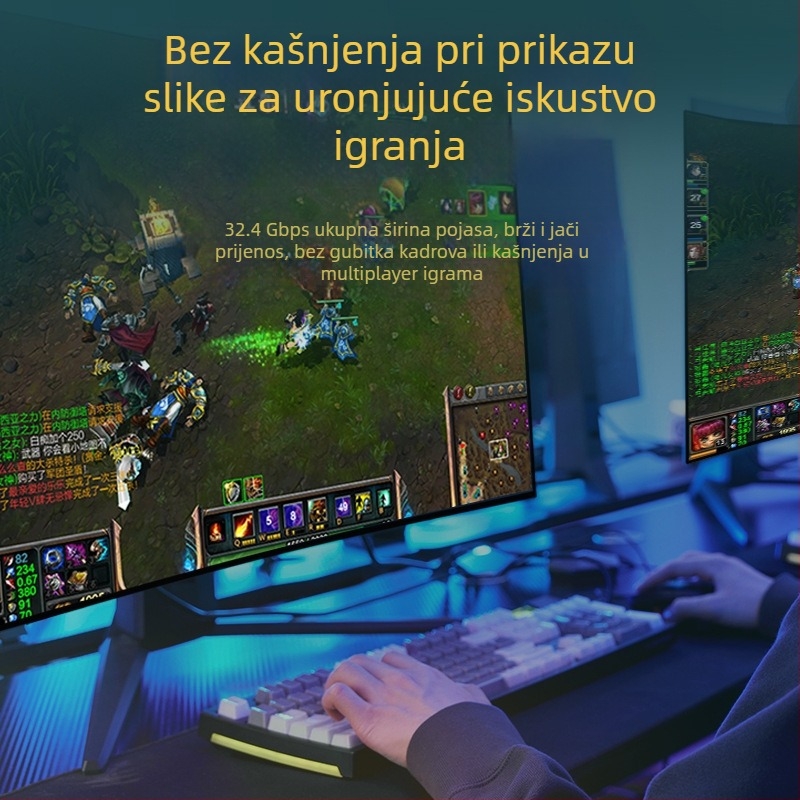Tvornički izravno isporučen 8K High-Definition DP kabel verzije 1.4 Kabel za spajanje monitora igraćeg računala DP muški-muški kabel za spajanje