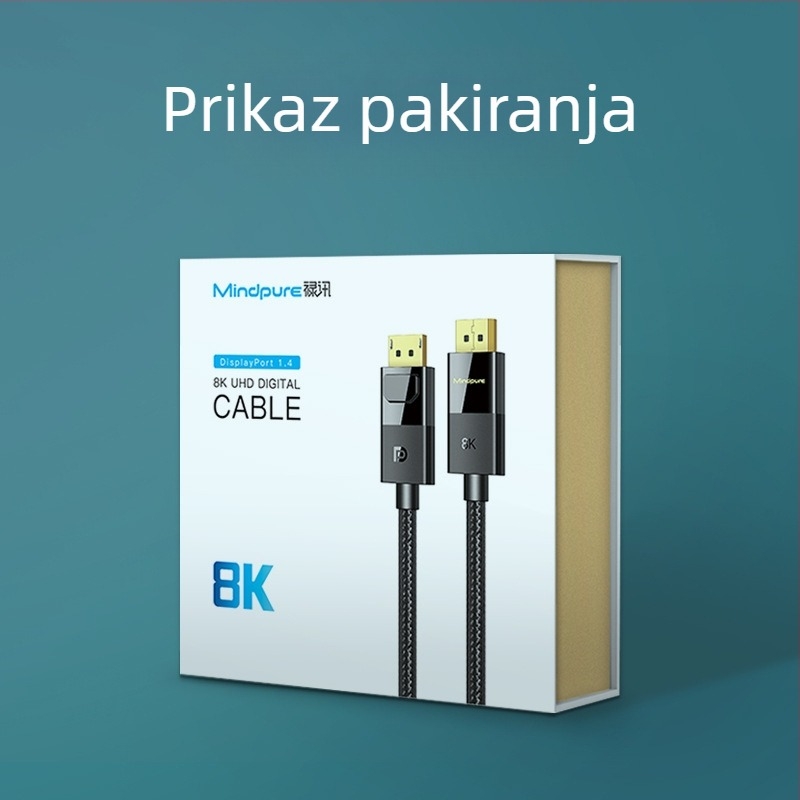Tvornički izravno isporučen 8K High-Definition DP kabel verzije 1.4 Kabel za spajanje monitora igraćeg računala DP muški-muški kabel za spajanje