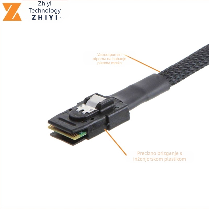 Podatkovni kabel Mini SAS 8087 na 4 SATA SAS 36p na SATA 3.0 SSD prema naprijed