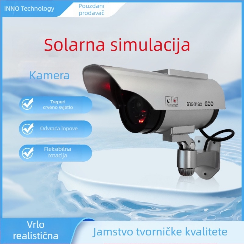 Simulacija kamere Solarna lažna nadzorna srebrna crna Model stroja Vanjski Vanjski Vodootporni Sigurnosni Veleprodaja Unutarnji