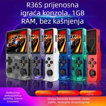 Prekogranična R36S ručna igraća konzola otvorenog koda Linux sustav 3,5-inčni IPS zaslon prijenosni