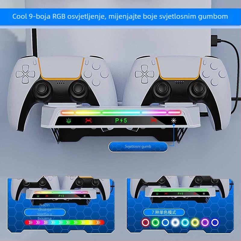 Univerzalni zidni nosač za PS5pro/PS5slim/PS5 host, ručka za PS5, sjedalo, punjač, nosač za slušalice YZC-505