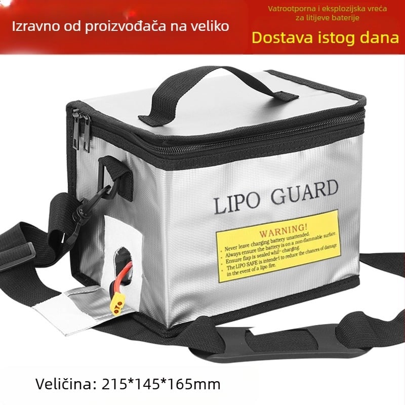 Višenamjenska torba s litijevom baterijom, otporna na eksploziju, s remenom za rame, sigurno punjenje, vatrootporna torba, usporivač plamena 215*145*165