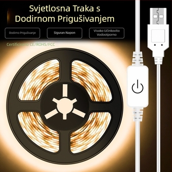 LED svjetlosna traka USB svjetlosna traka sa senzorom dodira 5V/2835 Ormarić Ormar Hodnik Noćna svjetlosna traka sa senzorom dodira