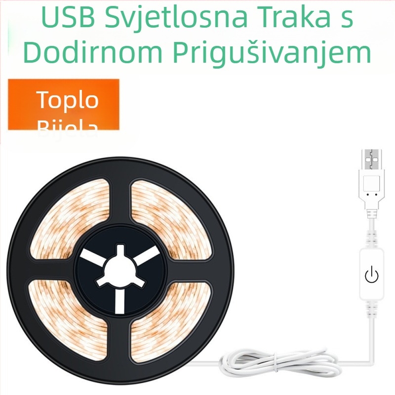 LED svjetlosna traka USB svjetlosna traka sa senzorom dodira 5V/2835 Ormarić Ormar Hodnik Noćna svjetlosna traka sa senzorom dodira