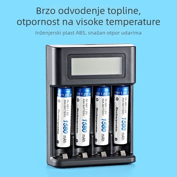 Punjač za LCD ekrane br. 5 br. 7 visokog kapaciteta Nimm Ni-Mh 1.2V punjiva baterija 4 utora USB pametno brzo punjenje