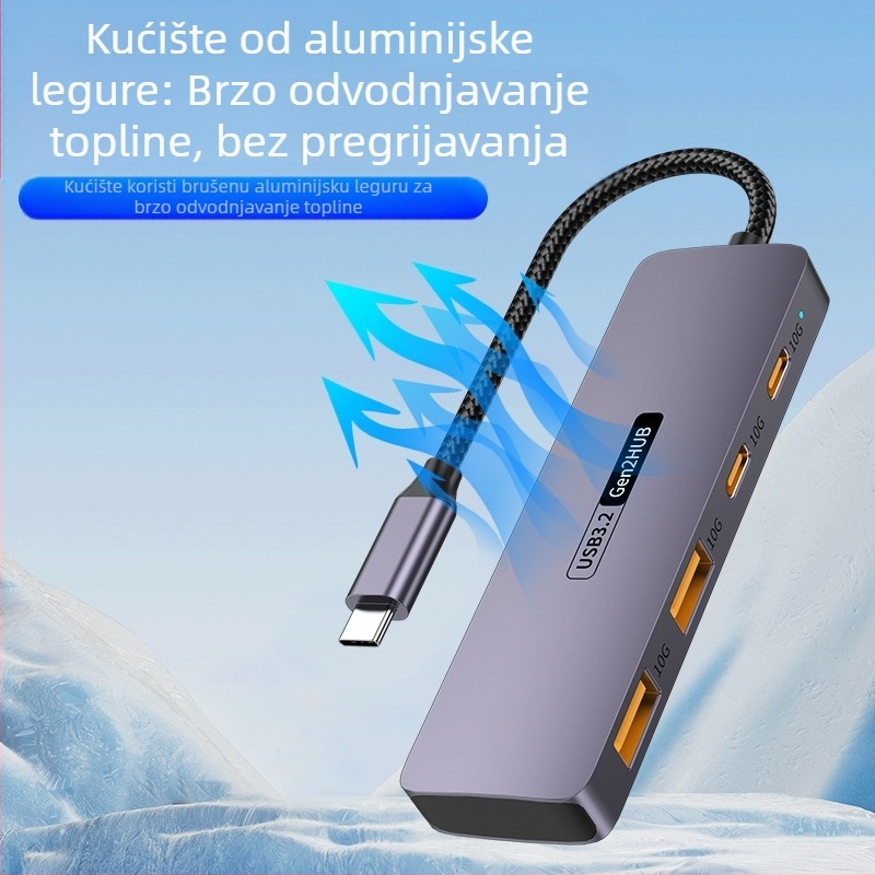 TypeC10G Expansion 2A2C Prijenosno računalo Tablet Mobilni telefon Breakout pretvarač USB 3.2hub priključna stanica