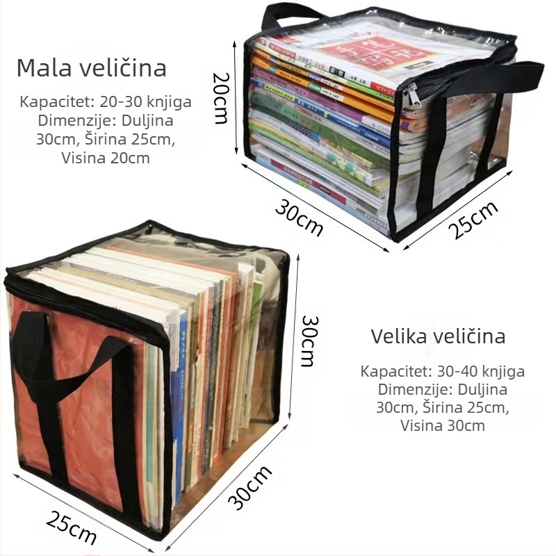 Veleprodajna PVC torba za pohranu knjiga za studente, prijenosna višenamjenska, vodootporna i otporna na prašinu, završna obrada velikog kapaciteta, zadebljana torba za pohranu