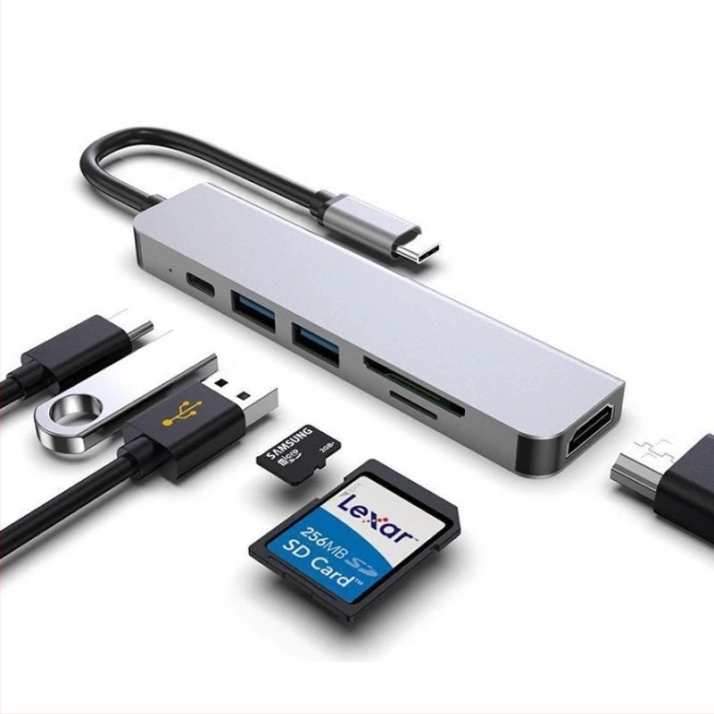 Višenamjenska priključna stanica tipa C Hub 4K visoke razlučivosti USB prijenosno računalo sa šest priključaka tipa C