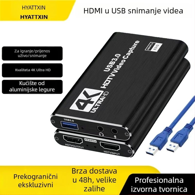 HDMI kartica za snimanje USB3.0 HDMI na USB snimanje uživo HDMI s izlazom video kolektor HD 4K