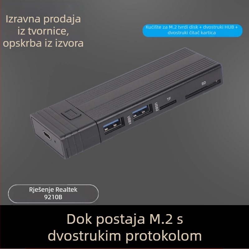 Dvoprotokolni M.2 NVME/SATA 10g mobilni tvrdi disk ytpe C port USB3.1 SD TF čitač kartica