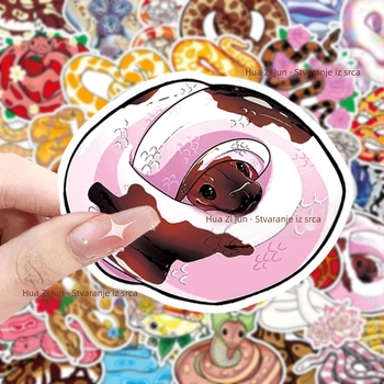50 šarenih naljepnica sa zmijama, dvanaest zodijaka, crtani film sa zmijom, ukrasna maska za telefon, ručni račun, vodootporne naljepnice